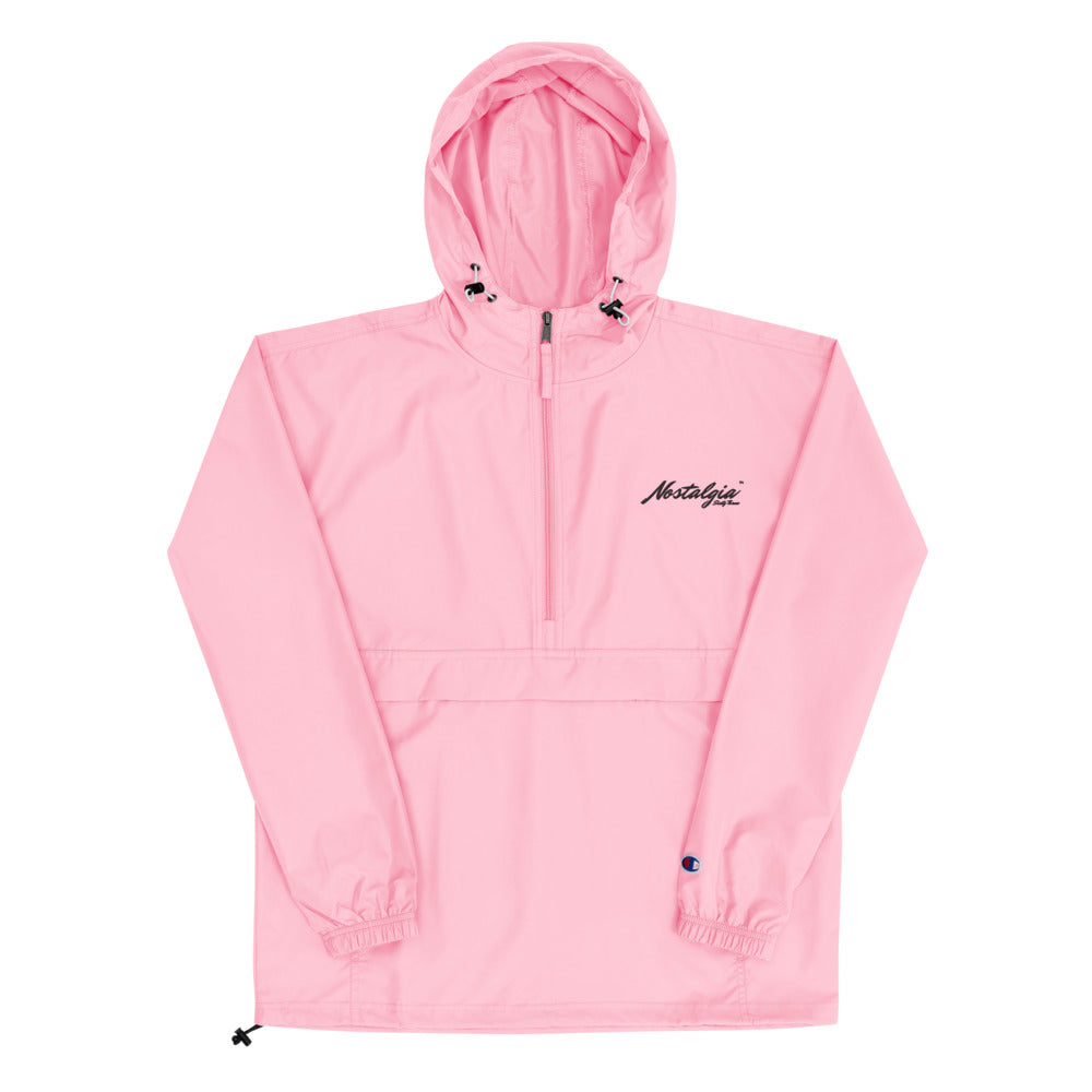 Nostalgia63 Embroidered Champion Packable Jacket (black logo)