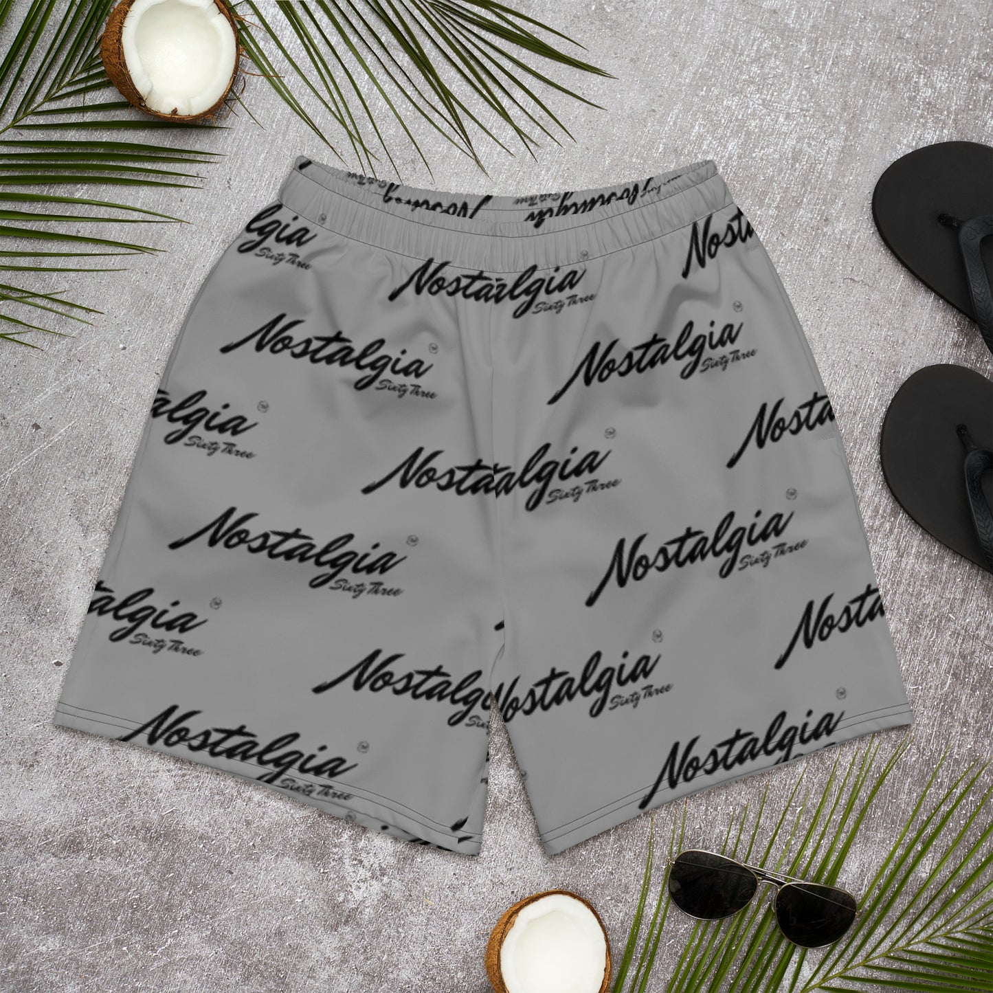 All Over Print Logo Shorts (Gry/Blk)