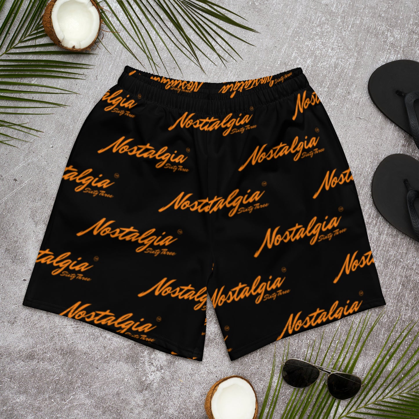 All Over Print Logo Shorts (Blk/Orange)