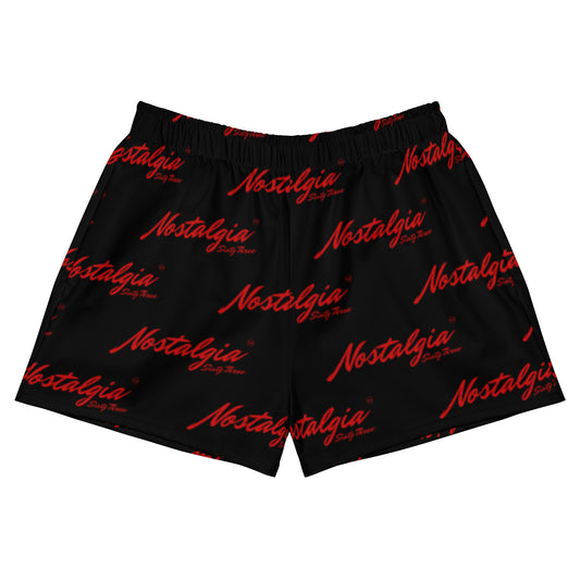 Women's All Over Print Logo Shorts (Blk/Red)