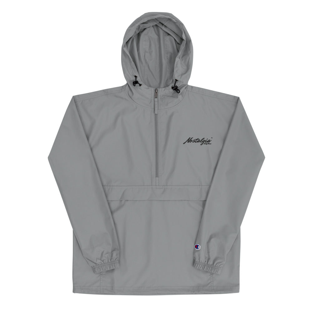 Nostalgia63 Embroidered Champion Packable Jacket (black logo)