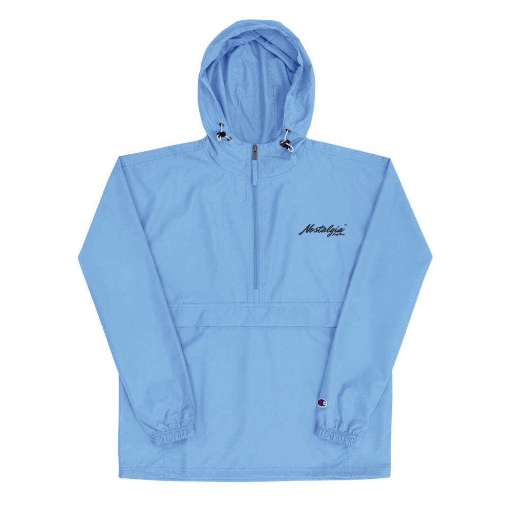 Nostalgia63 Embroidered Champion Packable Jacket (black logo)
