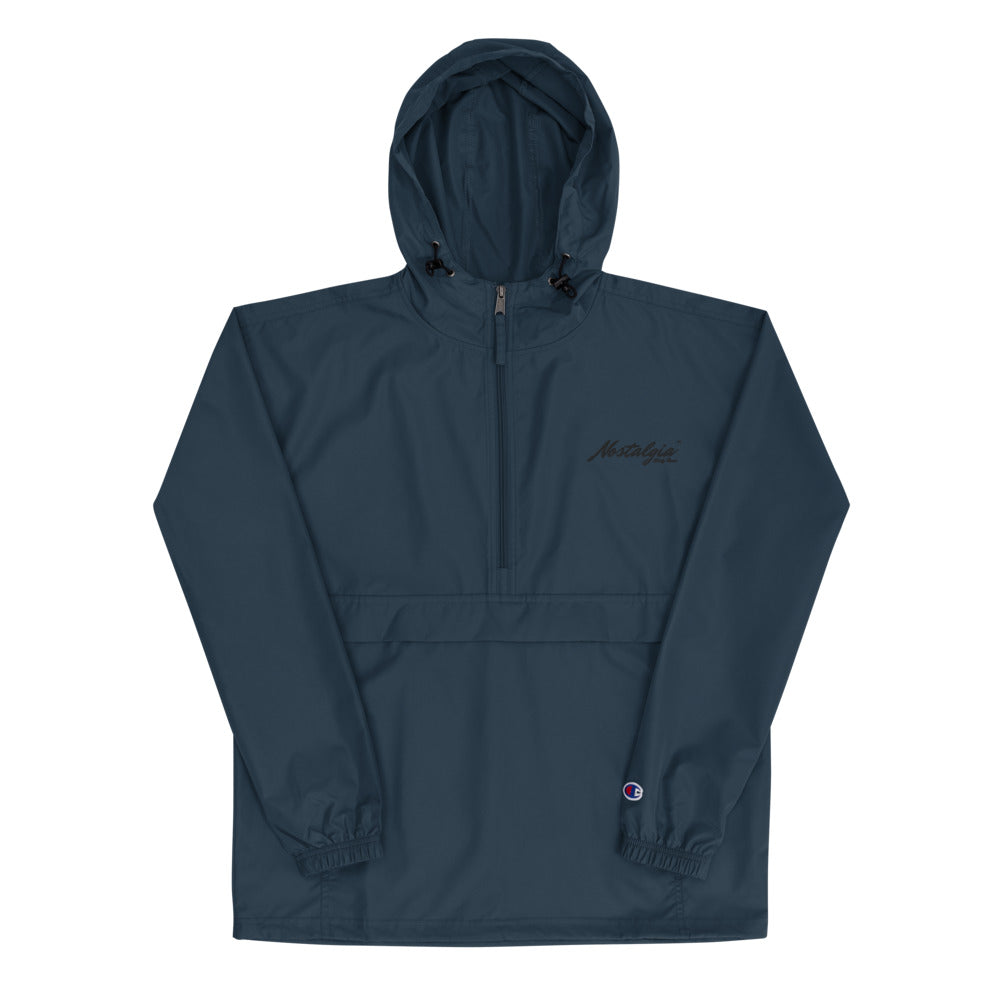 Nostalgia63 Embroidered Champion Packable Jacket (black logo)