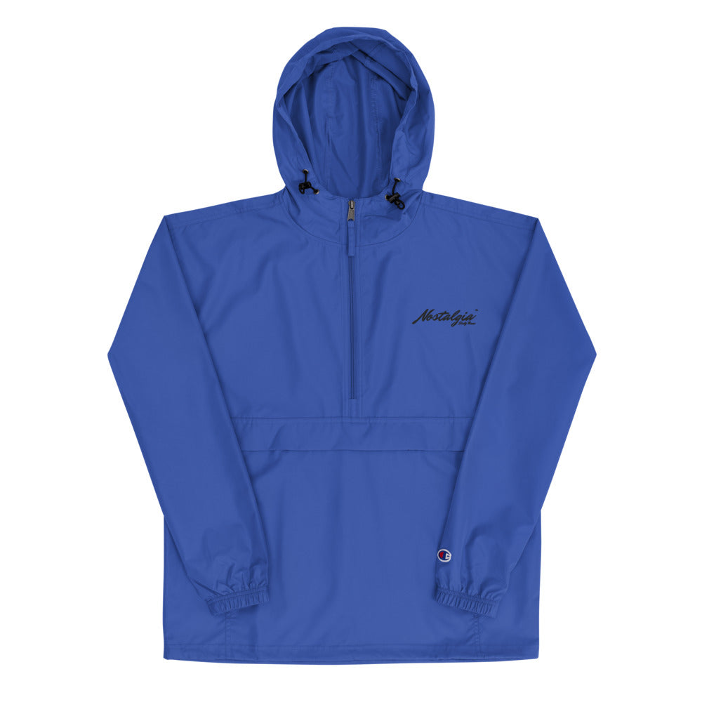 Nostalgia63 Embroidered Champion Packable Jacket (black logo)
