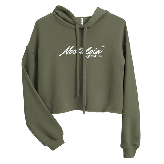 Nostalgia63 Logo Crop Hoodie (white)